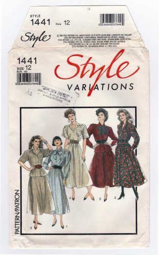 Style Variations 1441 UNCUT Women's Blouse and Midi Length Skirt Sewing Pattern, Misses Size 12