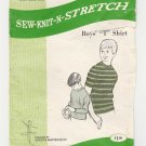 Sew-Knit-N-Stretch 308 UNCUT Vintage 1970's Boy's T-Shirt Pattern Sized for Ages 8-10-12