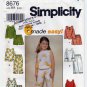 Simplicity 8676 Girl's Top, Pants and Shorts Sewing Pattern Child Size 2-3-4 UNCUT