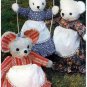 Butterick 203 4533 UNCUT Craft Pattern Stuffed Bunny Rabbit, Bear, Mouse with Clothes, Pajama Bag