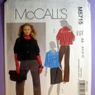McCall's M5715 5715 Women's Bell Sleeve Jacket, Skirt, Pants Pattern Misses Size 6-8-10-12 Uncut
