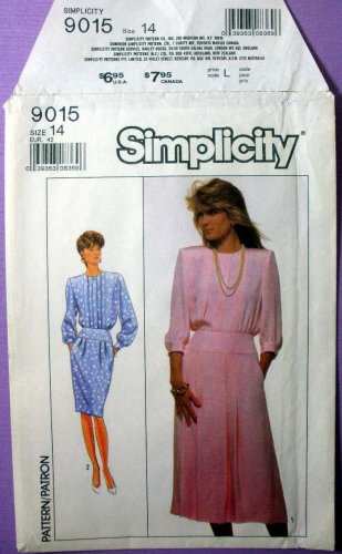 Simplicity 9015 UNCUT Women's Modest Dress Pattern, Long Sleeves Misses' Size 14 Bust 36