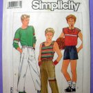Simplicity 6927 UNCUT Teen Boys Pullover Shirts, Pull-on Shorts or Pants Pattern Size 14-16-18