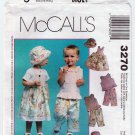 McCall's 3270 Toddler Girl's Jumper, Top, Capri Pants and Hat Sewing Pattern Size 1-2-3-4 UNCUT