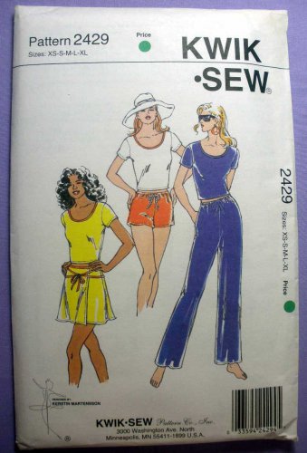 Kwik Sew 2429 Women's Wrap Style Skirt, Pants, Shorts, Top Sewing Pattern Sizes XS - XL UNCUT
