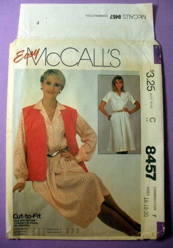 McCall's 8457 UNCUT Women's Pullover Dress and Vest Sewing Pattern Misses' Size 16-18-20