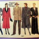 Vogue 1220 UNCUT Lined Single or Double Breasted Coat Sewing Pattern Misses' Size 10