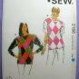 Kwik Sew 2186 UNCUT T-Shirt Tops, Color Blocked Harlequin, Sewing Pattern Size XS-S-M-L-XL