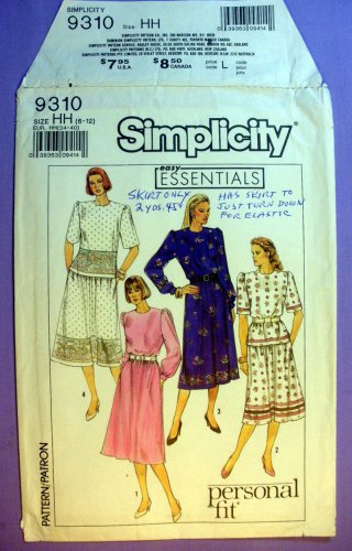 Simplicity 9310 UNCUT Sewing Pattern, Women's Two Piece Dress Misses / Miss Petite Size 6-8-10-12