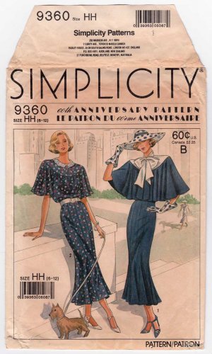 Vintage Simplicity 60th ANNIVERSARY 8-GORE DRESS /& CAPELET Sewing Pattern Women