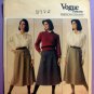 Vogue 1456 Flared, Midi Length Skirt UNCUT Sewing Pattern by American Designer Calvin Klein, Size 12