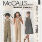 McCall's 7706 UNCUT Girl's Jumper and Jumpsuit, Romper, Sewing Pattern Size 8