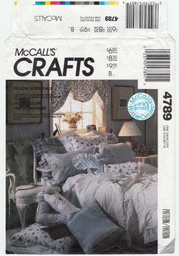 McCall's 4789 Pillow and Pillow Covers, Pillow Cases Sewing Pattern UNCUT