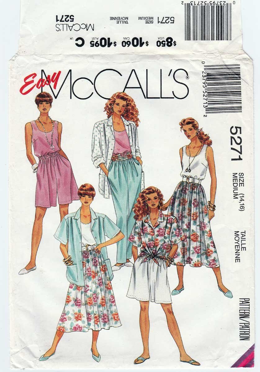 McCall's 5271 Women's Shirt, Tank Top, Skirt, Pant, Shorts Sewing ...