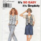 Simplicity 8878 Women's Pull-on Pants, Shorts and Vest Sewing Pattern Size 8-10-12-14-16-18 UNCUT