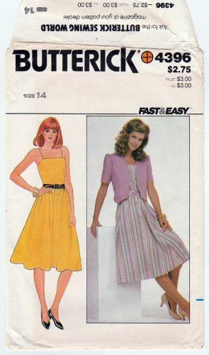Butterick 4396 UNCUT Women's Sundress and Jacket Sewing Pattern Misses' / Petite Size 14