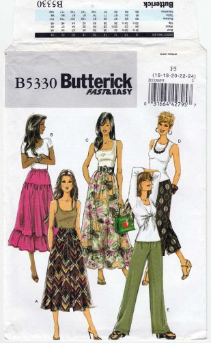 Butterick B5330 Women's Skirt and Pants Sewing Pattern Misses' Size 16-18-20-22-24 UNCUT
