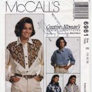 Women's Western Style Shirt Sewing Pattern Misses' Size 14-16-18 UNCUT McCall's 6961