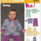 New Look 6444 Babies' Jackets and Pants Sewing Pattern Size Newborn - Large UNCUT