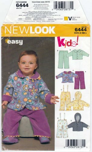New Look 6444 Babies' Jackets and Pants Sewing Pattern Size Newborn - Large UNCUT