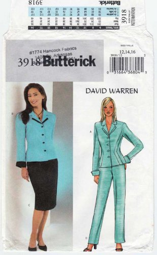 Butterick 3918 Women's Jacket, Skirt and Pants Sewing Pattern Misses / Petite Size 12-14-16 UNCUT