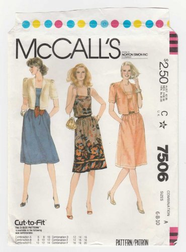 McCall's 7506 UNCUT Women's Sleeveless Sundress Dress and Jacket Sewing Pattern, Misses' Size 6-8-10