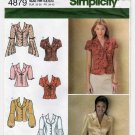 Simplicity 4879 Women's Blouse Pattern, Short, Bishop or Bell Sleeves, Misses Size 6-8-10-12 UNCUT