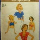 Simplicity 7008 UNCUT Vintage 1970's Midriff Top, Halter, Bra Top Sewing Pattern, Misses Size 12