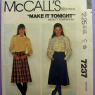 Women's Wrap Skirt Sewing Pattern, Front Pleats, Misses Size Small 10-12 UNCUT McCall's 7237