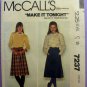 Women's Wrap Skirt Sewing Pattern, Front Pleats, Misses Size Small 10-12 UNCUT McCall's 7237