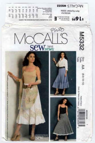 Women's Skirts Sewing Pattern, Two Lengths, Misses Size 6-8-10-12 UNCUT McCall's M5332
