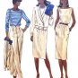Women's Jacket, Top, Bateau Neckline Dress, High Waist Pants Sewing Pattern Size 12 UNCUT Vogue 7589