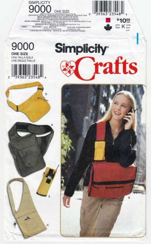 Messenger Bag, Fanny Pack, Crossbody Bag, School Tote Sewing Pattern UNCUT Simplicity 9000