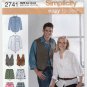Shirt, Vest, Boxer Shorts Sewing Pattern Unisex Size XS-S-M Bust/ Chest 30-40" Uncut Simplicity 2741