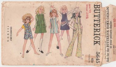 Girl's Jumper or Jumpsuit Sewing Pattern Size 10 UNCUT Vintage 1960's Butterick 5645