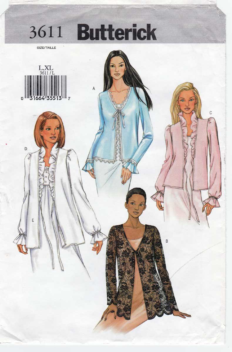 women-s-bed-jacket-sewing-pattern-misses-size-large-xl-uncut