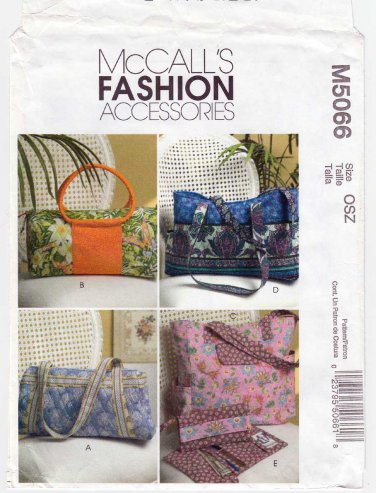 Handbag, Purse, Wallet Sewing Pattern UNCUT Fashion Accessories McCall's M5066 5066