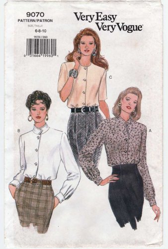 Women's Blouse Sewing Pattern Misses' Size 6-8-10 UNCUT Vogue 9070