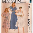 Women's Pullover Dress Sewing Pattern, Cowl Neck, Flutter Sleeve, Misses Size 14 UNCUT McCall's 8003