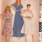 Women's Pullover Dress Sewing Pattern, Cowl Neck, Flutter Sleeve, Misses Size 14 UNCUT McCall's 8003