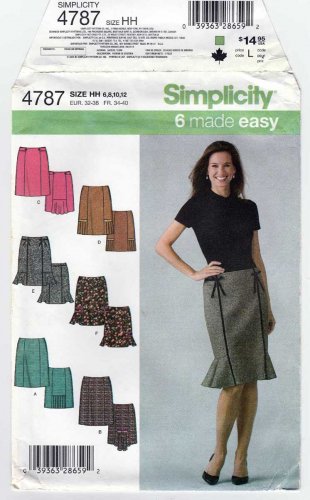 Sewing Pattern for Women's Skirt Misses Size 6-8-10-12 UNCUT Simplicity 4787