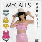 Women's Swimsuit Sewing Pattern, Bikini-Halter-Strapless, Size 6-8-10-12-14 UNCUT McCall's M7168