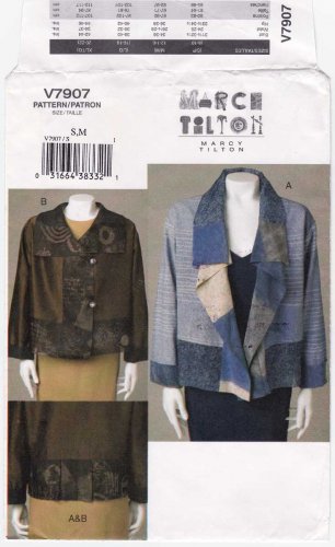 Marcy Tilton Jacket Sewing Pattern Misses' Size 8-10-12-14 UNCUT Vogue V7907