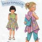 Girl's Dress, Top, Capri Pants, Backpack Daisy Kingdom Pattern Size 3-8 UNCUT Simplicity 2716