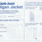 Junk-Jeans Cardigan Jacket Sewing Pattern Size Small - 3X UNCUT CB Nickels 7007