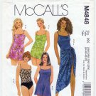 Women's Swimsuit, Skirt, Swim Shorts, Sarong Pattern Plus Size 26W-32W Uncut McCall's M4848 4848