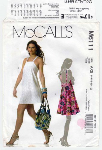 Women's Summer Dress Sewing Pattern Misses' Size 4-6-8-10-12 UNCUT McCall's M6111
