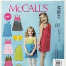 Girls' Shrug, Top, Dress, Shorts, Leggings Pattern Children's Size 3-4-5-6 UNCUT McCall's M6547 6547
