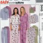 Women's Nightshirt, Tops, Camisole and Pull-On Pants Sewing Pattern Size 4 - 14 UNCUT McCall's 3445
