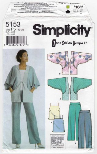 Women's Pants, Top, Jacket by June Colburn Sewing Pattern Size 12-14-16-18-20 UNCUT Simplicity 5153